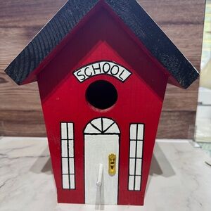 Hand painted Red Schoolhouse Birdhouse